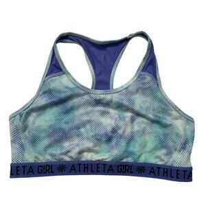 ATHLETA GIRL Kaleidoscope Sports Bra in Blue Purple Size Large 12 Girl Racerback